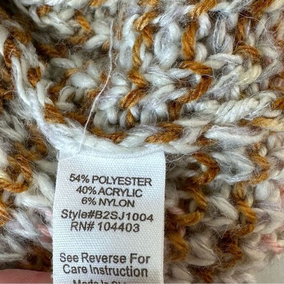 Blu Pepper Marled Button Front Cardigan NWT Cream Brown Pink Size Large - Picture 11 of 13